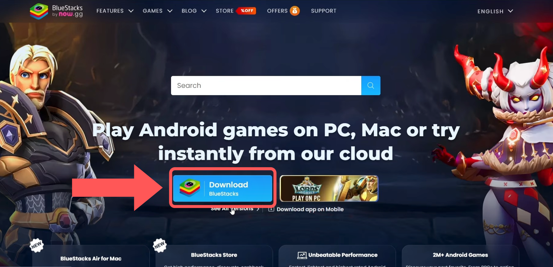 Netflix Mod APK for Windows PC - BlueStacks download button